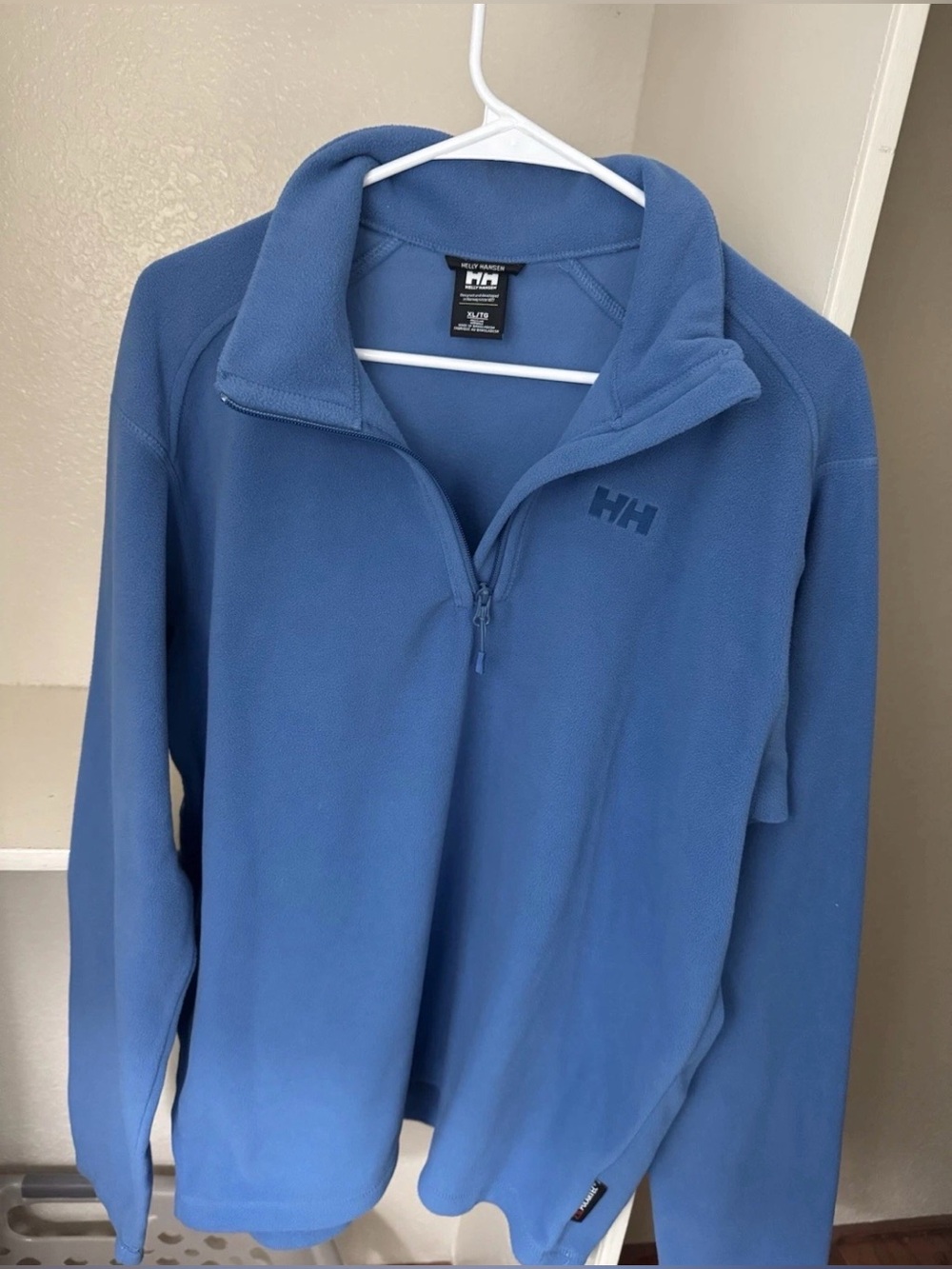 Helly Hansen Men's Blue 1/4 zip Fleece Pullover Polartec Size XL